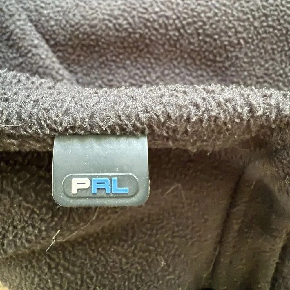 Vintage Polo Ralph Lauren Tech Jacket Black Fleece Crest‎ Zip Mens XL Gorpcore